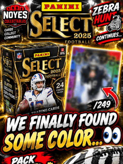 We finally found some color… 👀 After a few Select packs, we finally pulled a numbered card! 🔥 This one is numbered to 249 — but can we sti