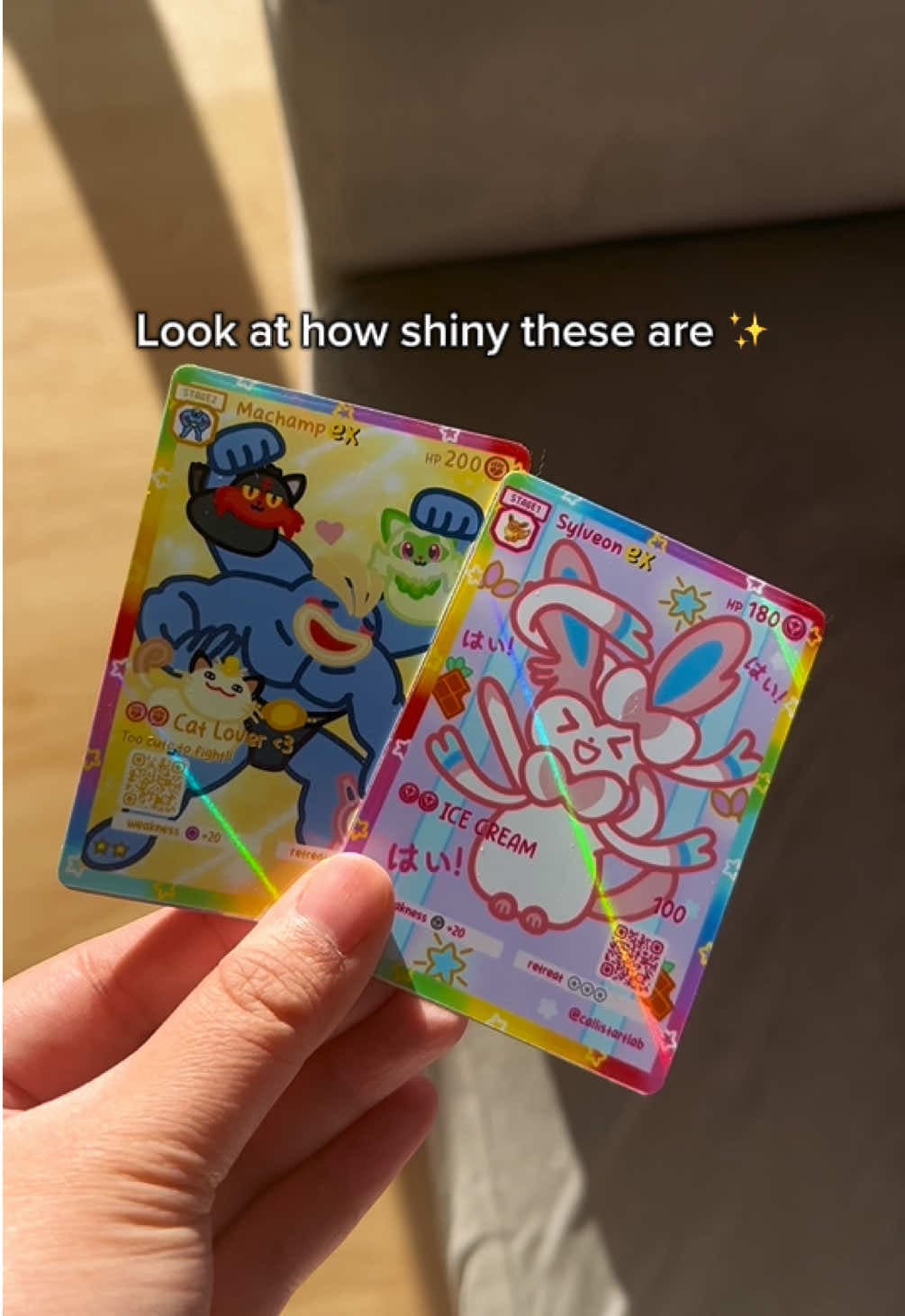 Such a sunny day today!☀️ The sunlight makes my Pokémon cards shine even more 😆✨
P.S. These cards are handmade by me 🥰 #pokemoncards #poke