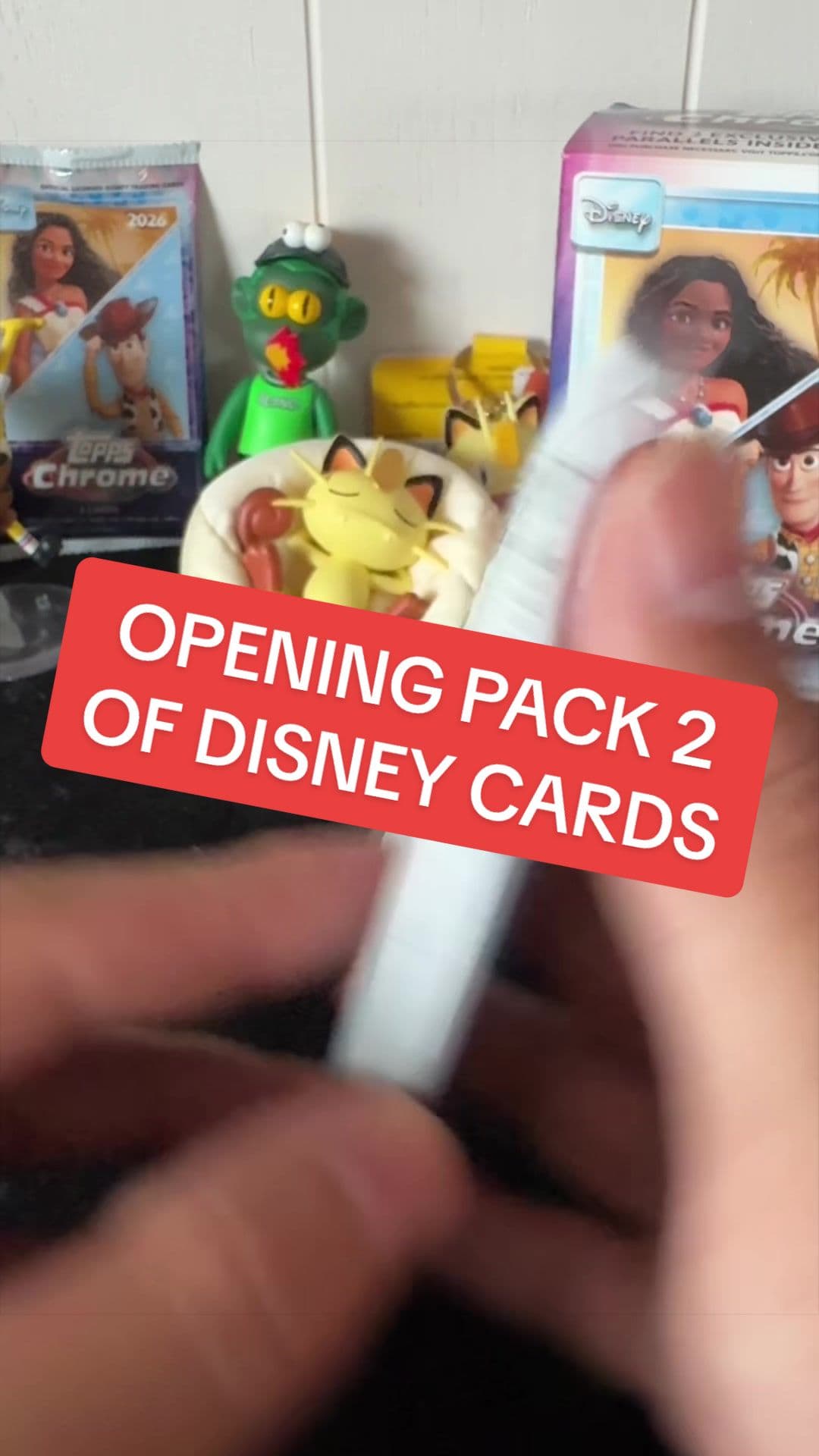 Weekend rip. opening pack 2 from my box of Topps Chrome Disney cards. Pulled a # card 👀… but not a 1:1 😭 #disney #cardcollector #disneycar