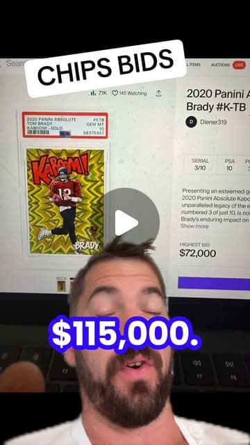 ALT's Thursday auction preview! 🚨 I'm bidding on 3 INSANE Gold Kabooms:
✅ Tom Brady Bucs Gold Kaboom ($110-140K)
✅ Patrick Mahomes Pristine