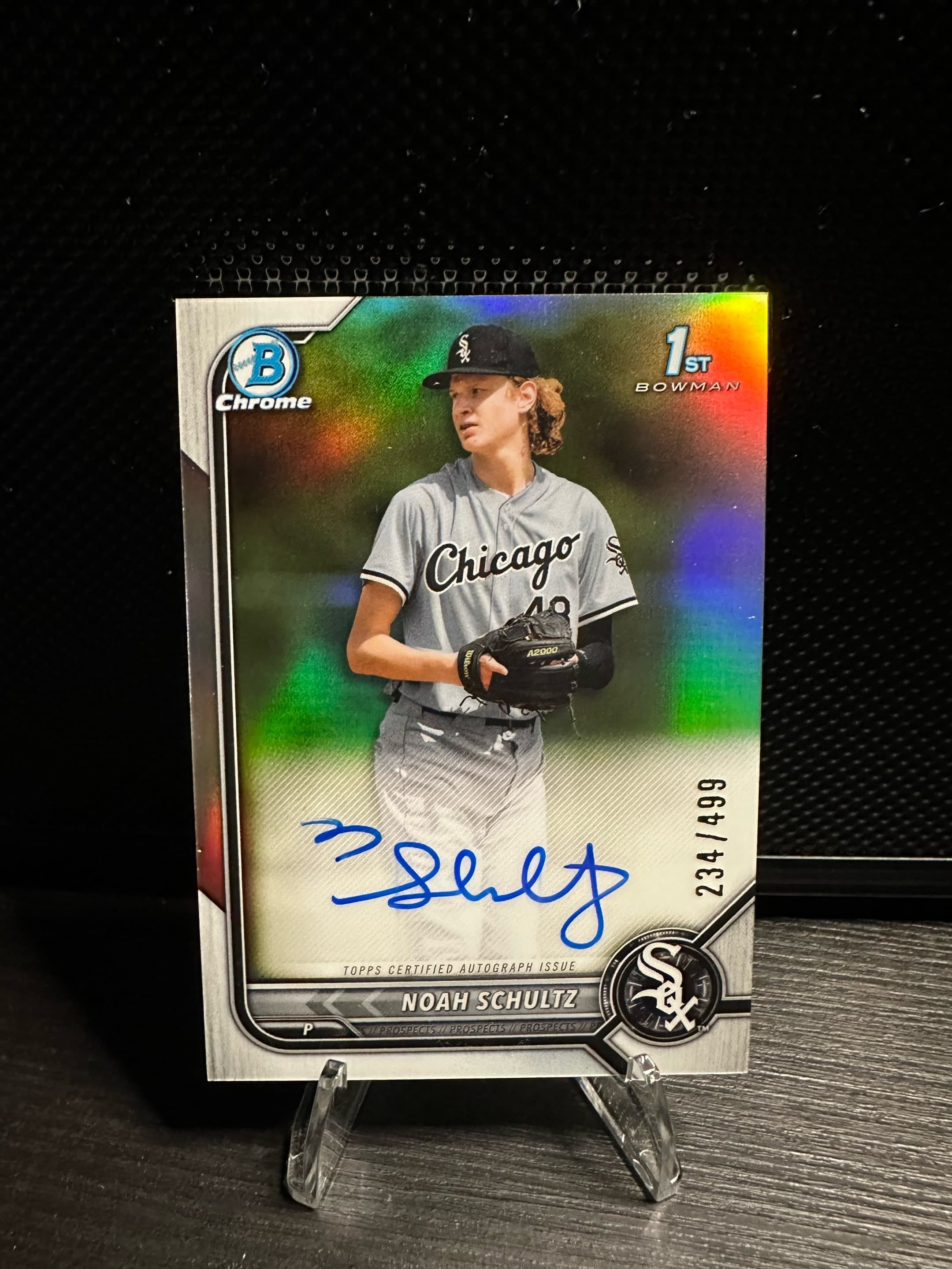 WE ARE BACK!! Card of the day is going to Noah Schultz of the Chicago White Sox and this 2022 Bowman Chrome Refractor Autograph #/499! Schul