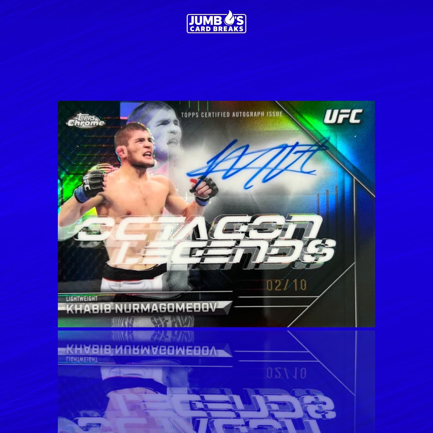 Bob with a MONSTER Khabib auto /10 pull on our YouTube/Facebook! 🤩 One of the greatest MMA fighters of all time! 🔥 Come and hit some heat