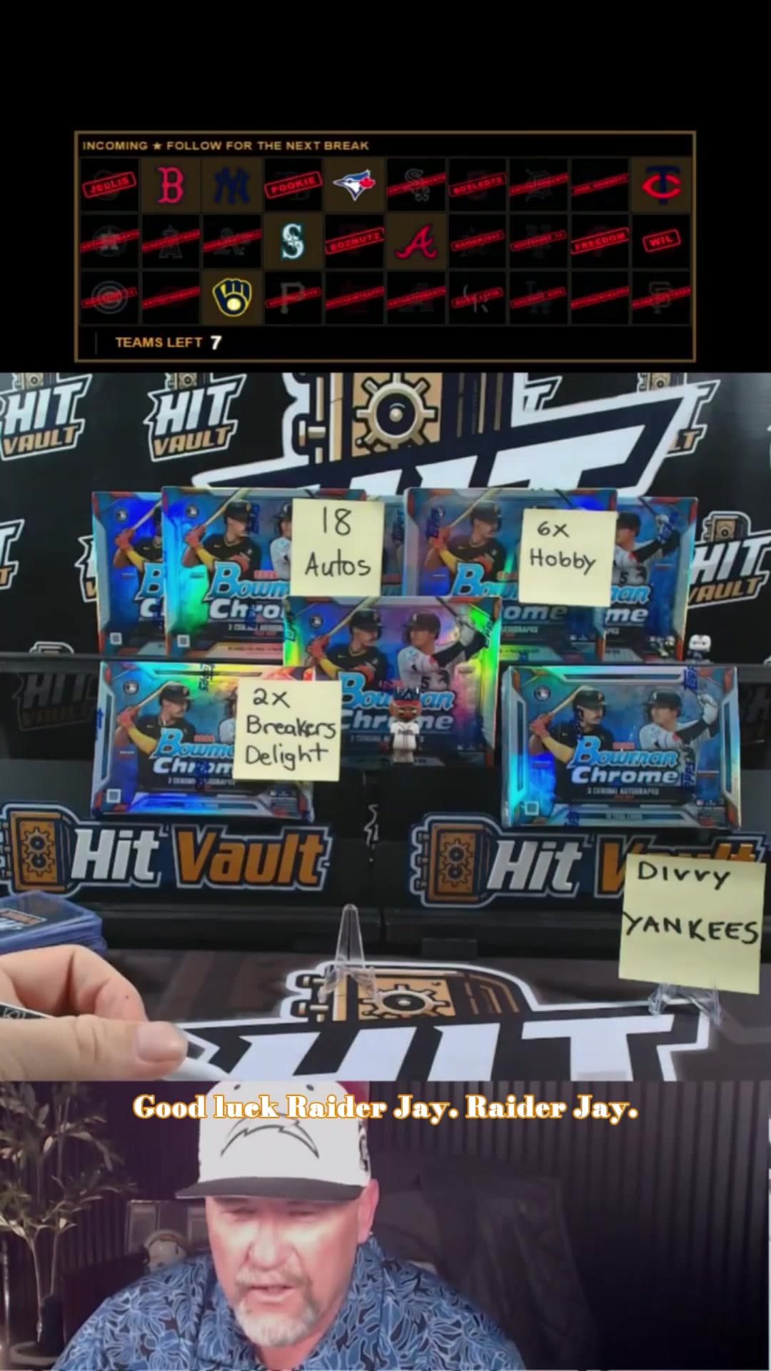 Break#8: 2026 Bowman Chrome - 6X Hobby Box 2X Breakers Delight