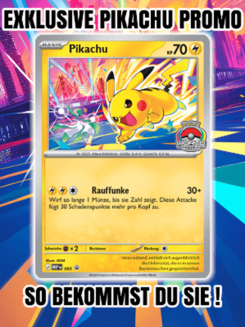 Neue Pikachu Promo-Karte für Teilnehmer der Pokémon Weltmeisterschafts-Events 2026.⚡
Wirst du dir die Karte sichern? 👀
Folge für weitere Po