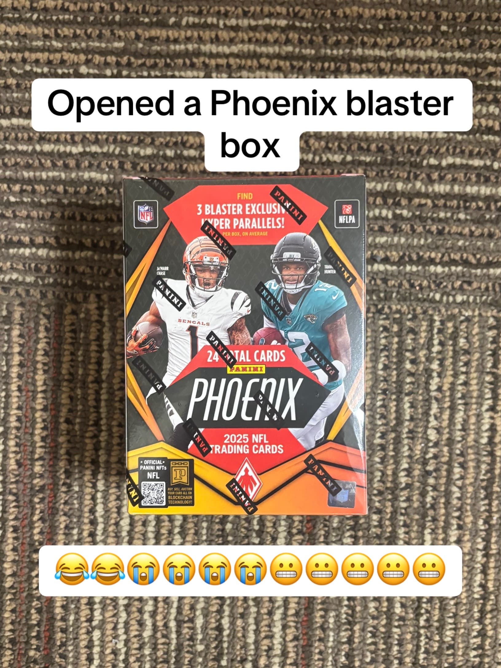 Opened a brand new phoenix football box 🧐 Panini wtf is this 😭😭 #sportscards #cards #footballcards #packopening #celerycards