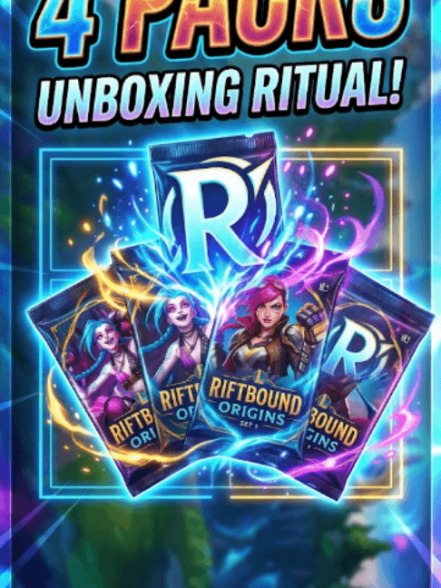 Laying all 4 mystery slots face-down into a 2x2 grid for a diagonal revealβ¦ π Did Origins deliver? #riftbound #riftboundorigins #tcg #unbox