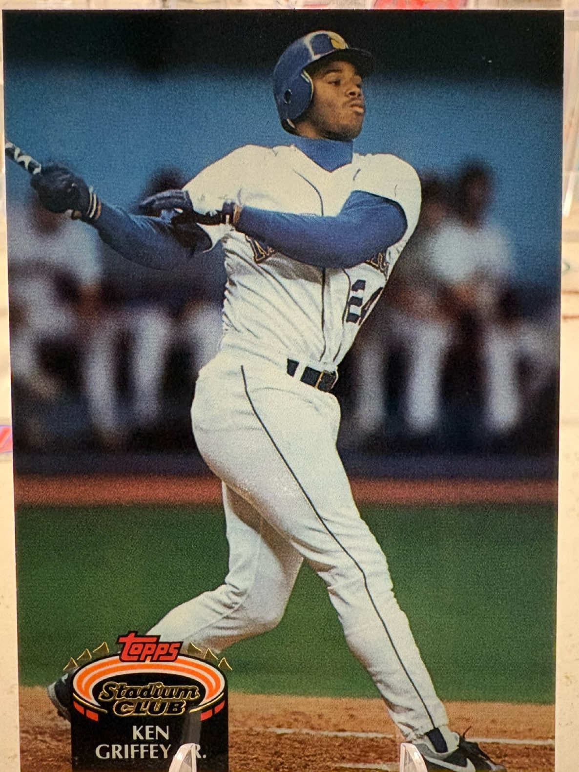 1992 Stadium Club no. 400 “Ken Griffey Jr.” Like and comment what you think and follow for more! #fyp #sports #baseball #mlbb #sportscards @