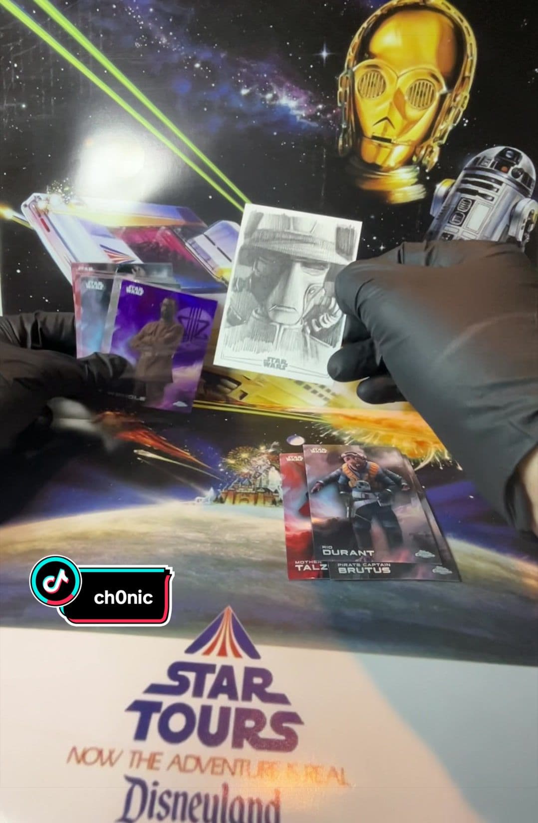 Hash tags Pulled a sketch card auto! #packopening #packbreak #cardpulls #toppsstarwars #starwarsgalaxy