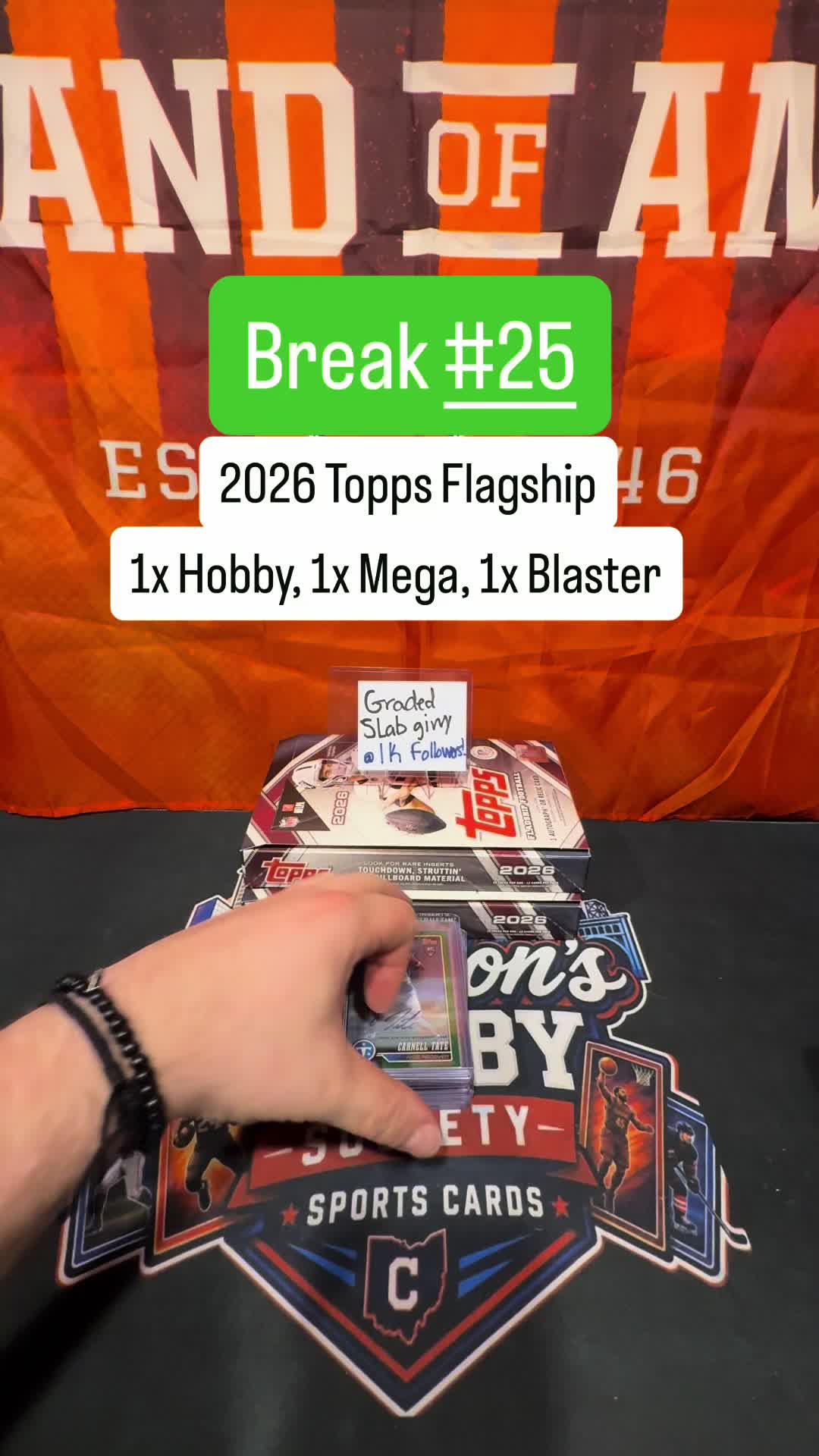 🔥The HITS from Break #25🔥 🏈2026 Topps Flagship | 1x Hobby, 1x Mega, 1x Blaster🏈 💥HIGHTLIGHTS: -Carnell Tate Refractor RC /99 Auto -Cad