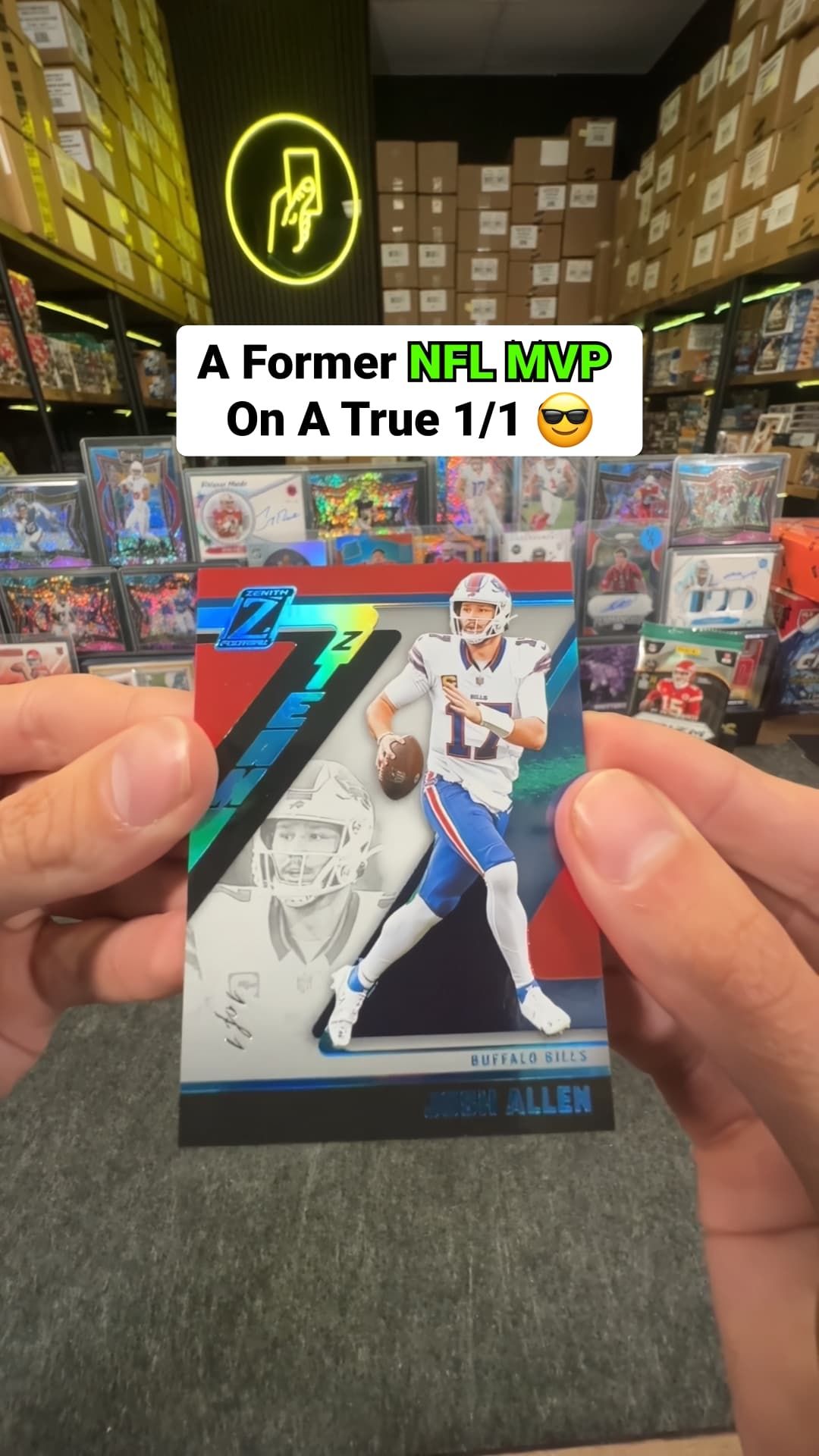 A Josh Allen 1/1 out of Zenith was pulled live by @topbidcollectors on Whatnot! Whoever had the Bills in this break absolutely crushed it.