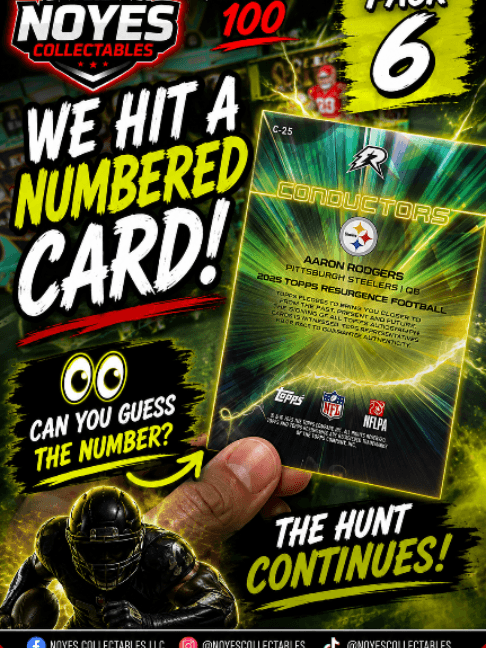 👀 Can you guess the number? WE FINALLY HIT A NUMBERED CARD! 🔥🏈 Aaron Rodgers ConduITors from 2025 Topps Resurgence Football — but I'm hid