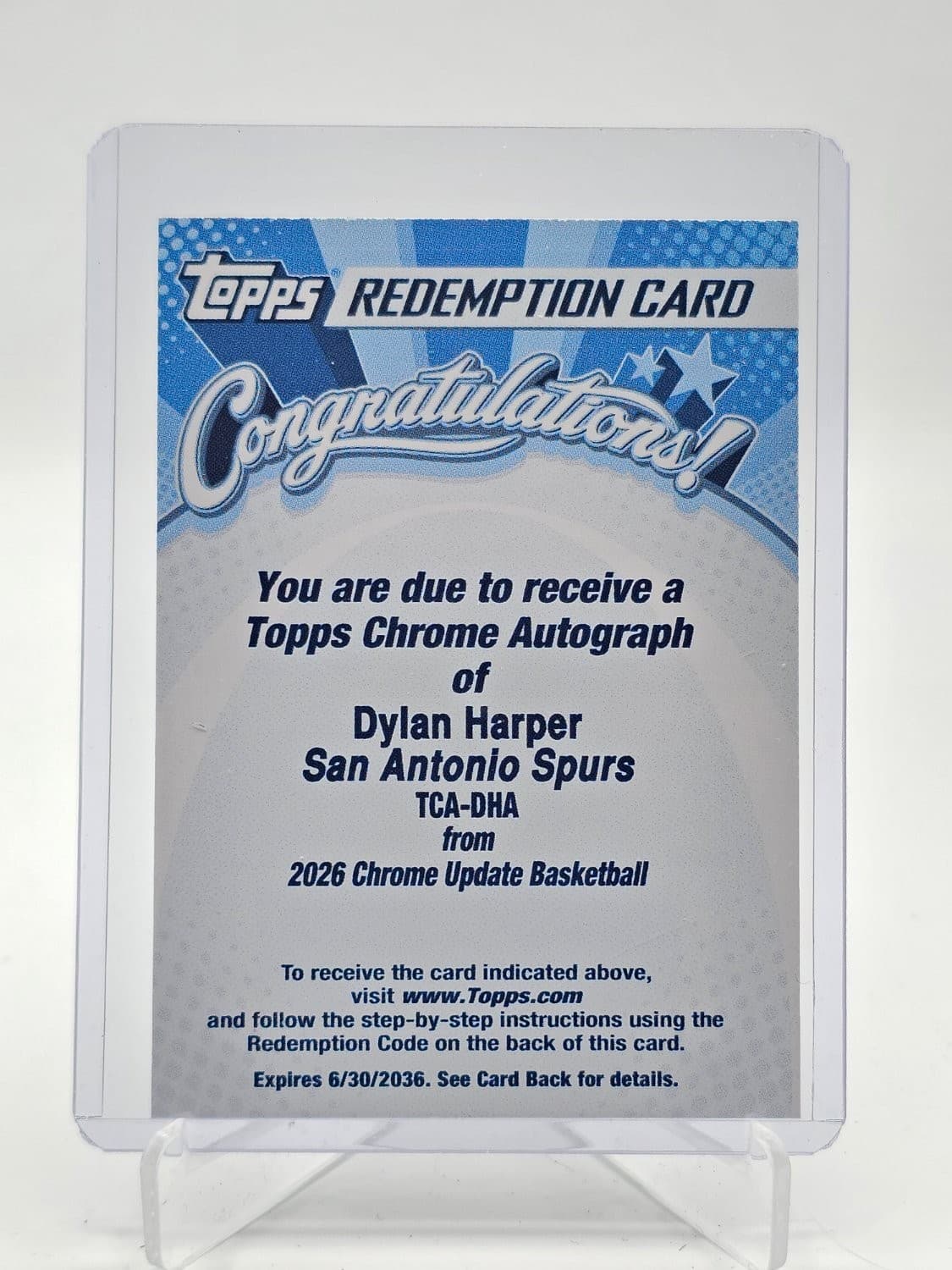Dylan Harper on-card autograph