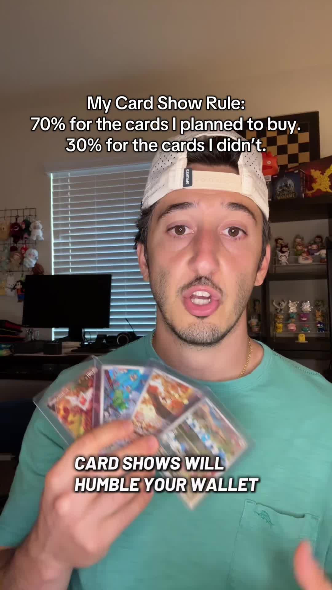 Card show budget rule: 70% plan, 30% fun. #pokemoncards #pokemoncollector #pokemoncommunity #cardshow #pokemonoftiktok
