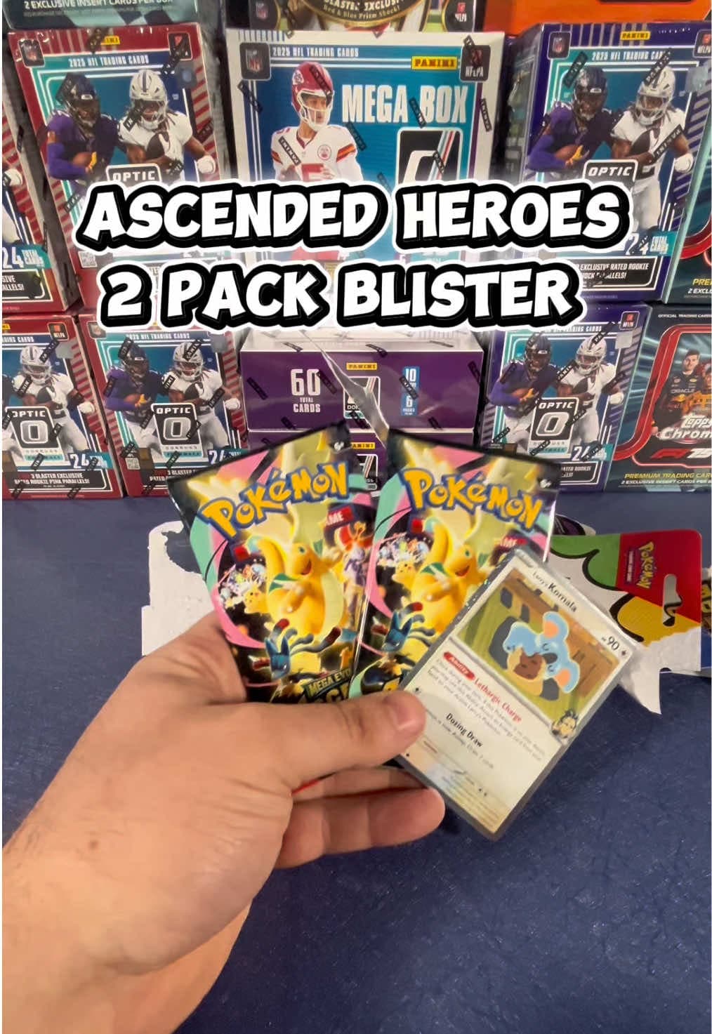 Ripped into a two pack blister of some Pokemon Ascended Heroes. We already hit a god pack out of this set so thinking all our ascended luck