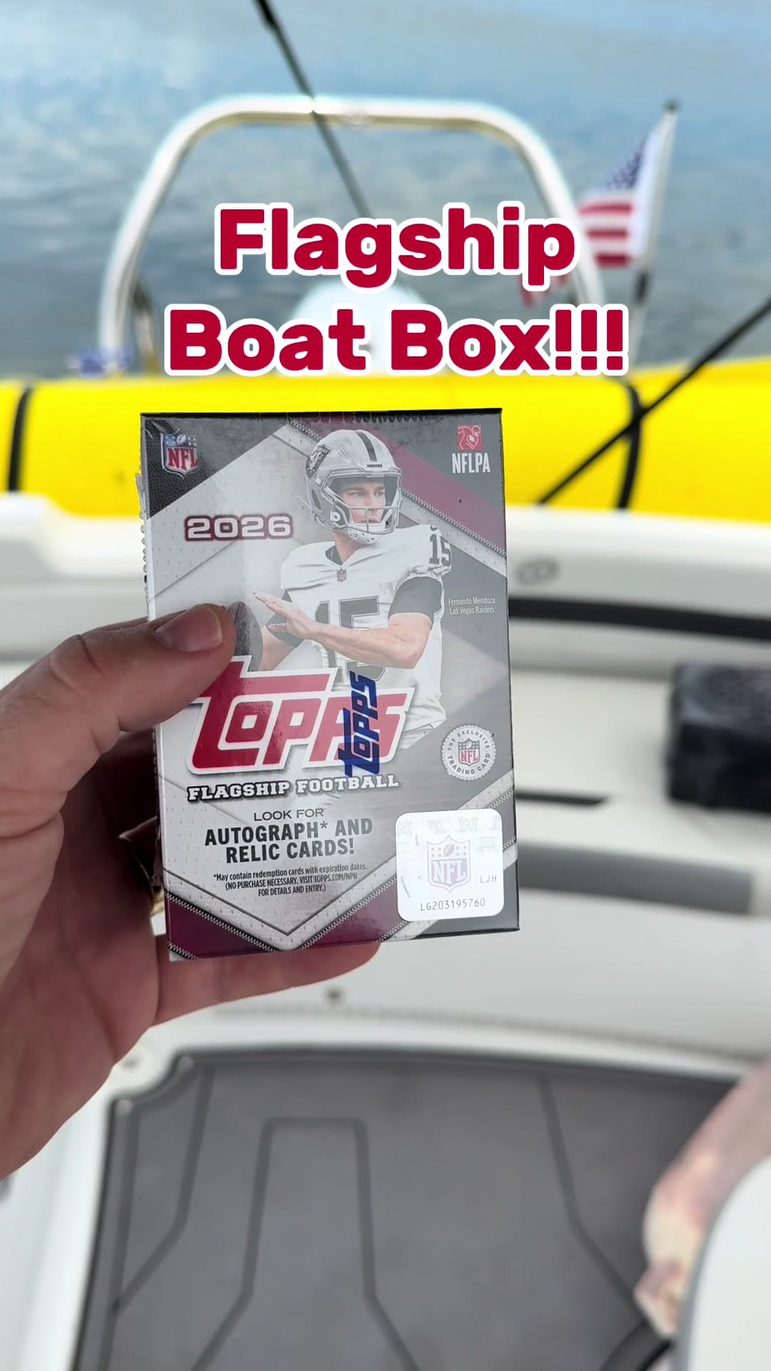 Opened a box of Flagship on the boat!!! Need a solution to watch the games on boat day!!! check it out!!! #sportscards #topps #nfl #boatlife