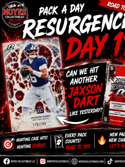 CAN WE HIT ANOTHER JAXSON DART?! 👀🔥 Yesterday: Jaxson Dart /199 Today: ANOTHER PACK. ANOTHER CHANCE. Day 11 of the Resurgence hunt! 🏈🔥 D