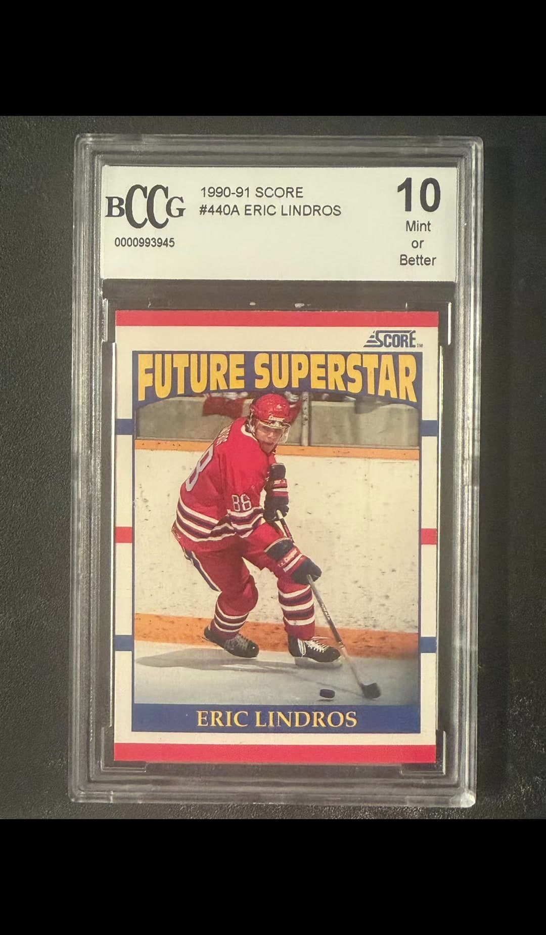 1990-91 Score - Future Superstar Eric Lindros #440 (RC) #sportscards