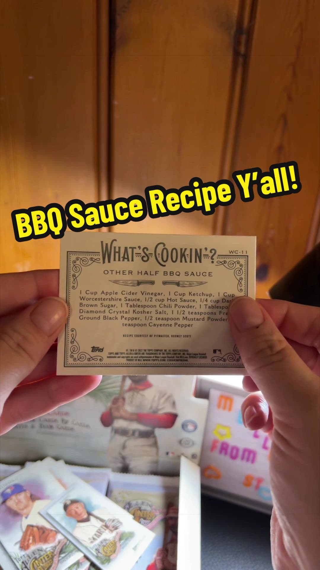 Baseball cards/games and Bbq 🍗 go hand and hand! #bbq #recipesoftiktok #sportscards #topps #grill
