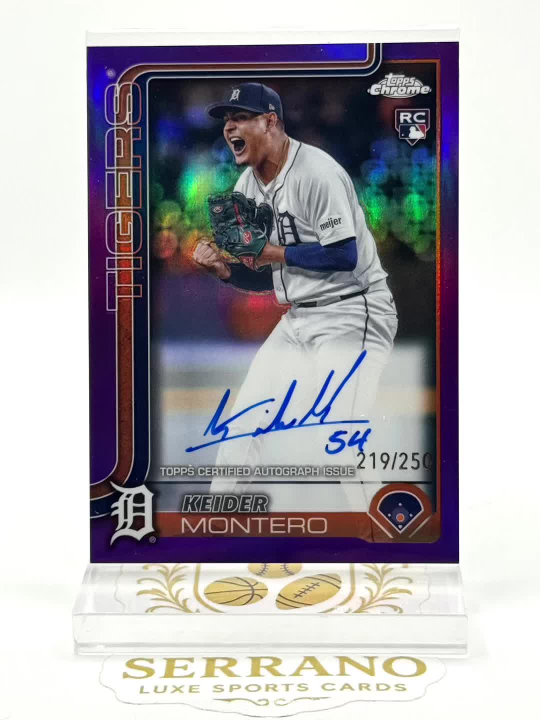 Keider Monteiro RC Auto /250 from @Topps Chrome Purple Refractor 🔥 #serranoluxesportscards #sportscards #mlb #detroit #venezuela