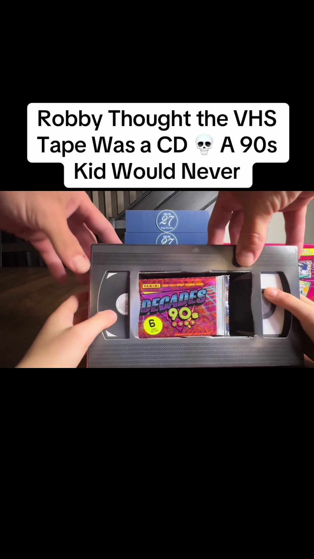 Robby Thought the VHS Tape Was a CD 💀 A 90s Kid Would Never #sportscards #panini #hobby #nfl