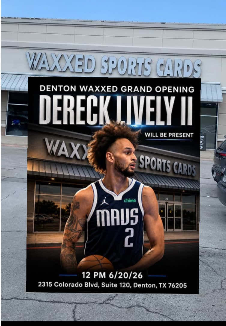 Got to meet @derecklivelyii at @Waxxed Sports card shop Grand Opening in Denton Texas this past weekend!! #sportscards #hobby #nba #basketb
