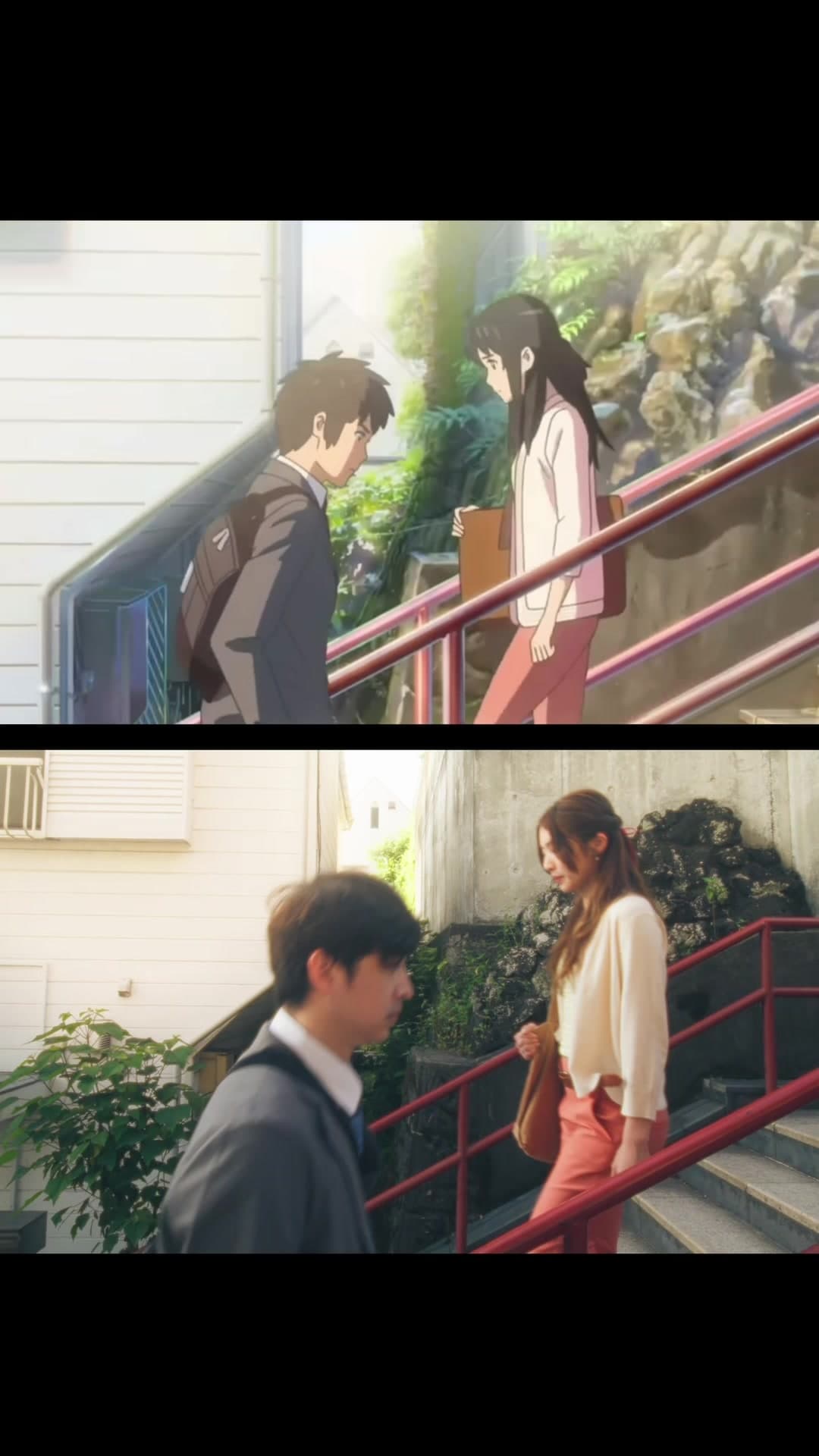 When Kev slid into my DMs many years ago- one of the things we bonded over the most was the movie “your name” 🤍 so we had to recreate it in Tokyo🗼 Woke up at 3:30am, hours on hours on google earth, 90 degree heat and lots of running later…here it is! #anime #recreation #yourname #kiminonawa