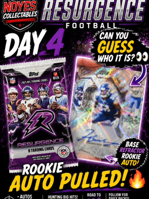 👀 Can you guess the Rookie Auto? First hit of Topps Resurgence!! 🔥 Finally pulled a Rookie Auto from 2025 Topps Resurgence Football! I blu