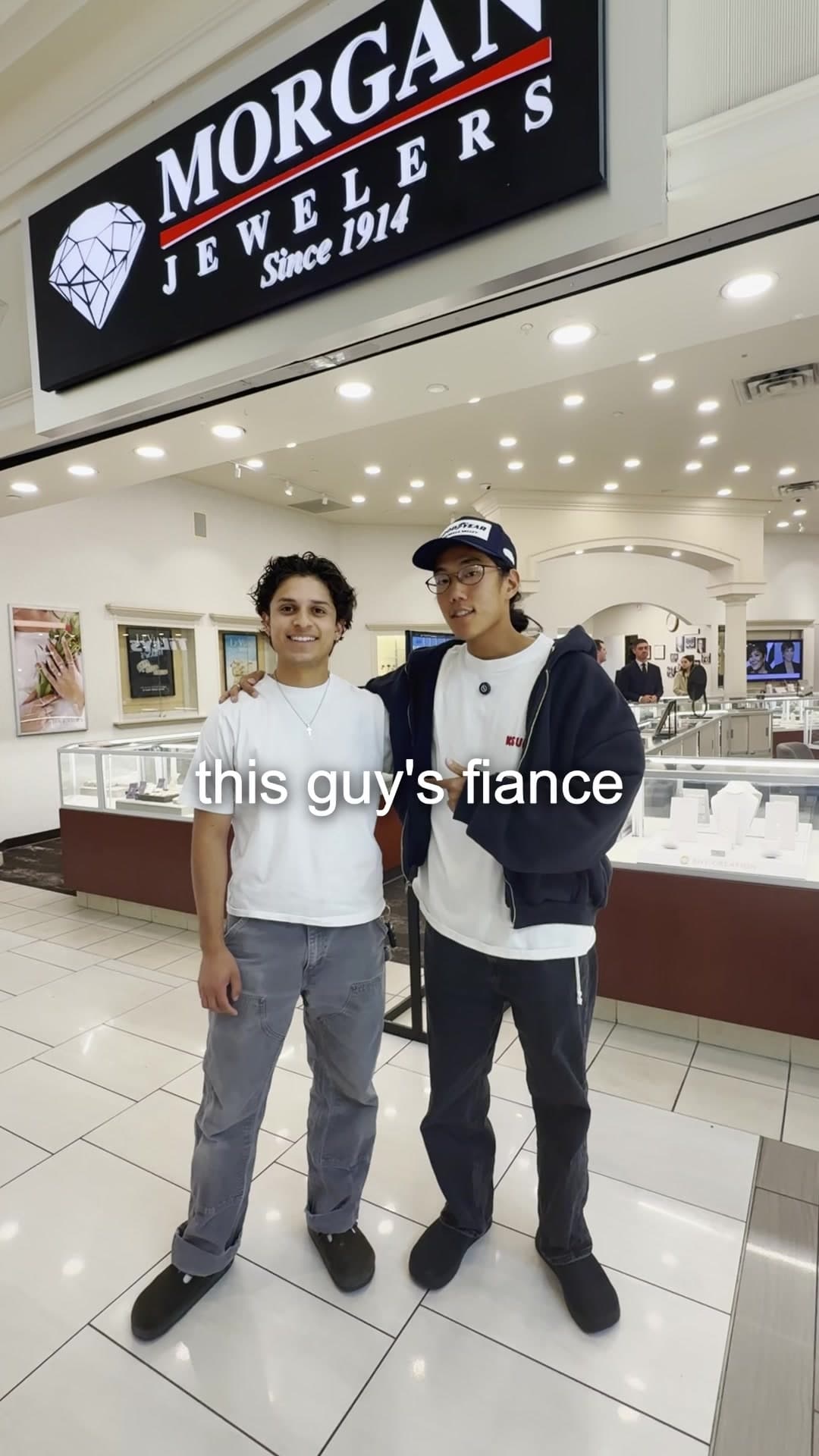 I switched this dudes 40$ wedding ring for a 5000$ wedding ring 😭 @Morgan Jewelers #walmartplscollab