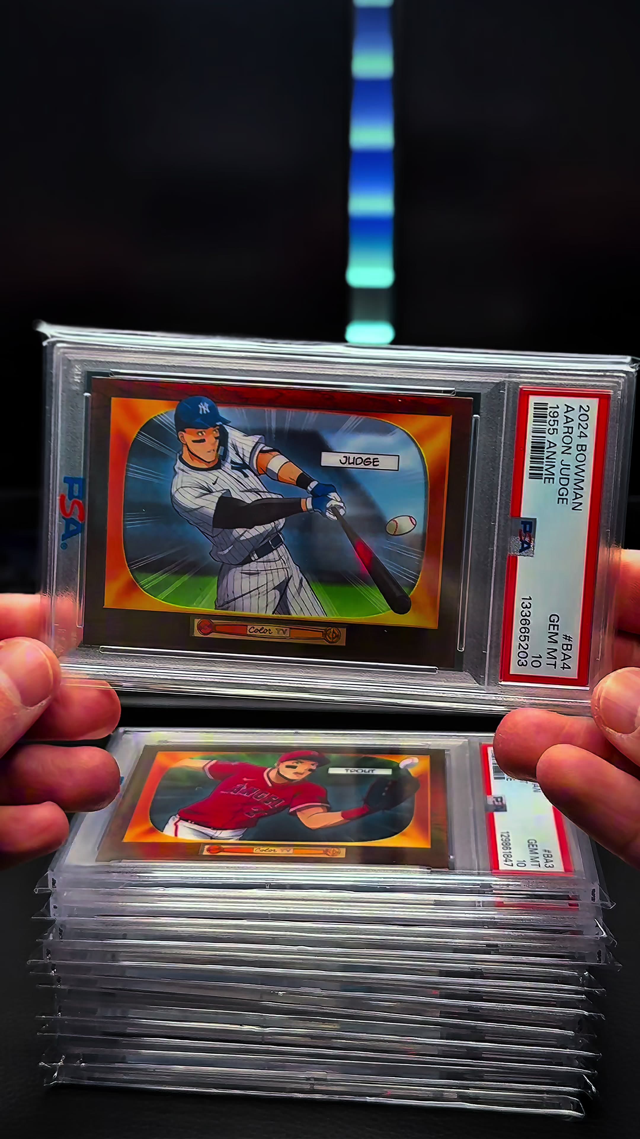 Going through my 2024 Bowman Anime PSA 10 set! One of my favorite sets I have collected! 🔥💪🏻😎 #toppschrome #viral #baseballcardsoftiktok