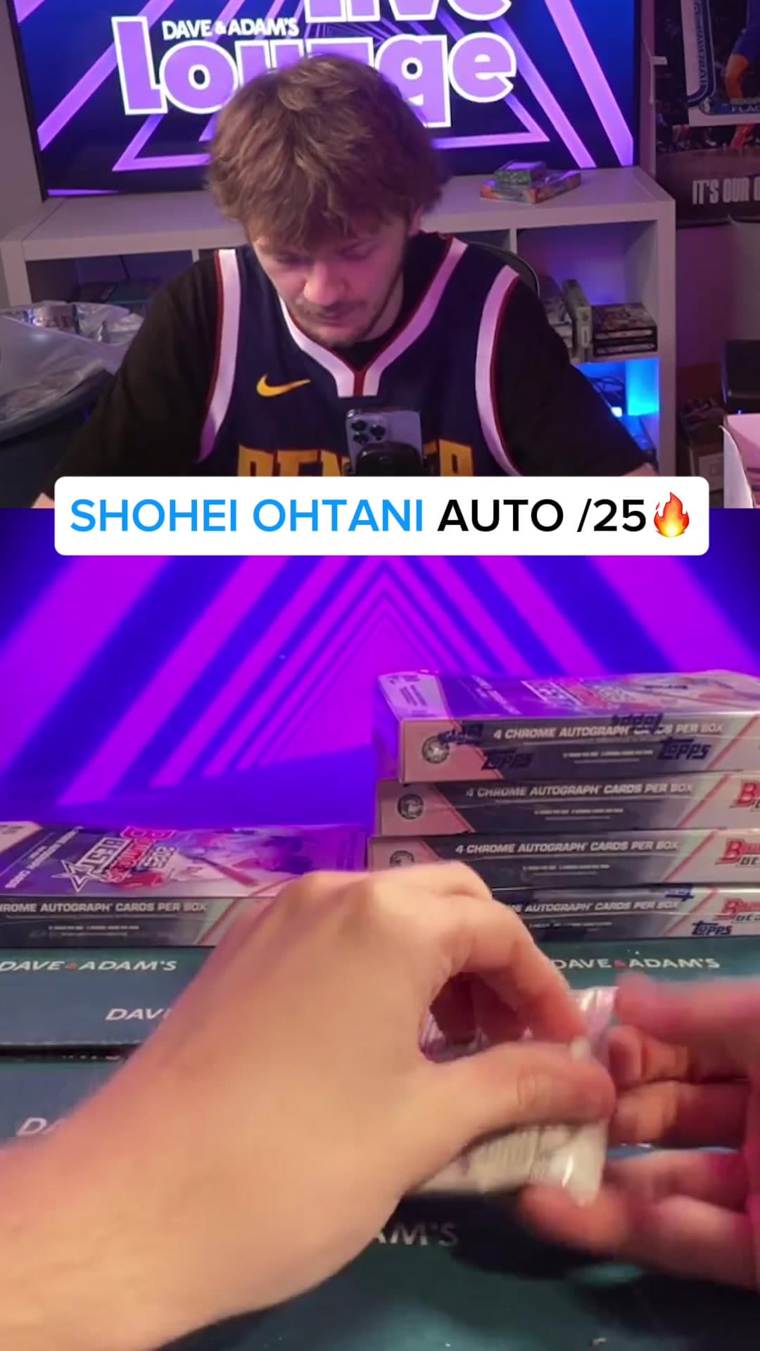 This card made him get out of his seat🤯🤯🤯🤯 Pulled out of Bowman Best🙌 @dacardworld @Topps #shoheiohtani #baseballcards #sportscards #ml