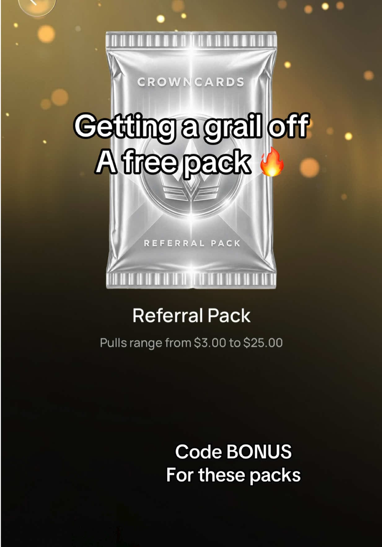 Getting a grail off a free pack from using code BONUS #pokemon #method #fyp #crowncards