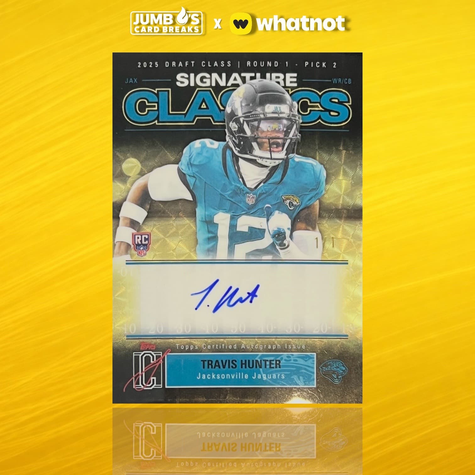 Massive hit out of Signature Class by Conner over the weekend! 🤯 Travis Hunter Signature Classics RC Superfractor auto! 🤩 Come hit some he