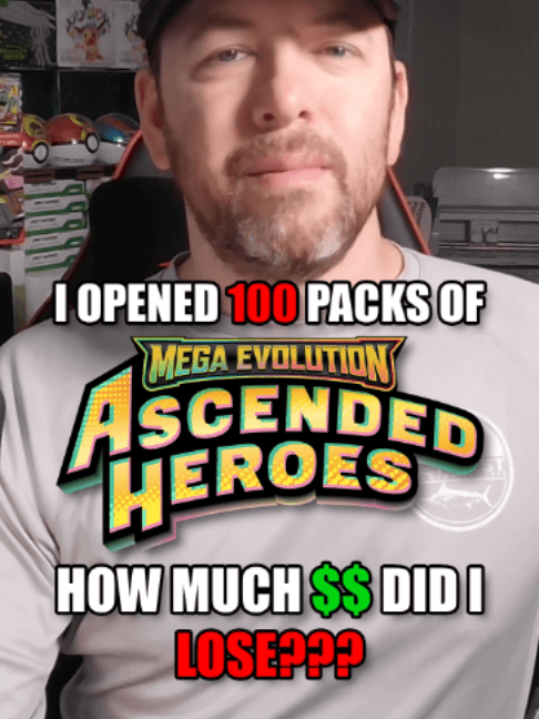 How much do you think I lost opening 100 packs of Ascended Heroes? The simple answer is: I lost nothing. I enjoyed opening them. And that's