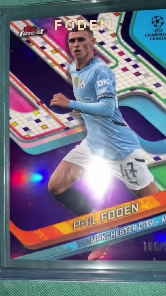 Limited Number Run 166/299 Phil Foden Manchester City Purple refractor 24/25 Topps Finest UCC
